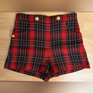 Zara Knit Plaid Shorts